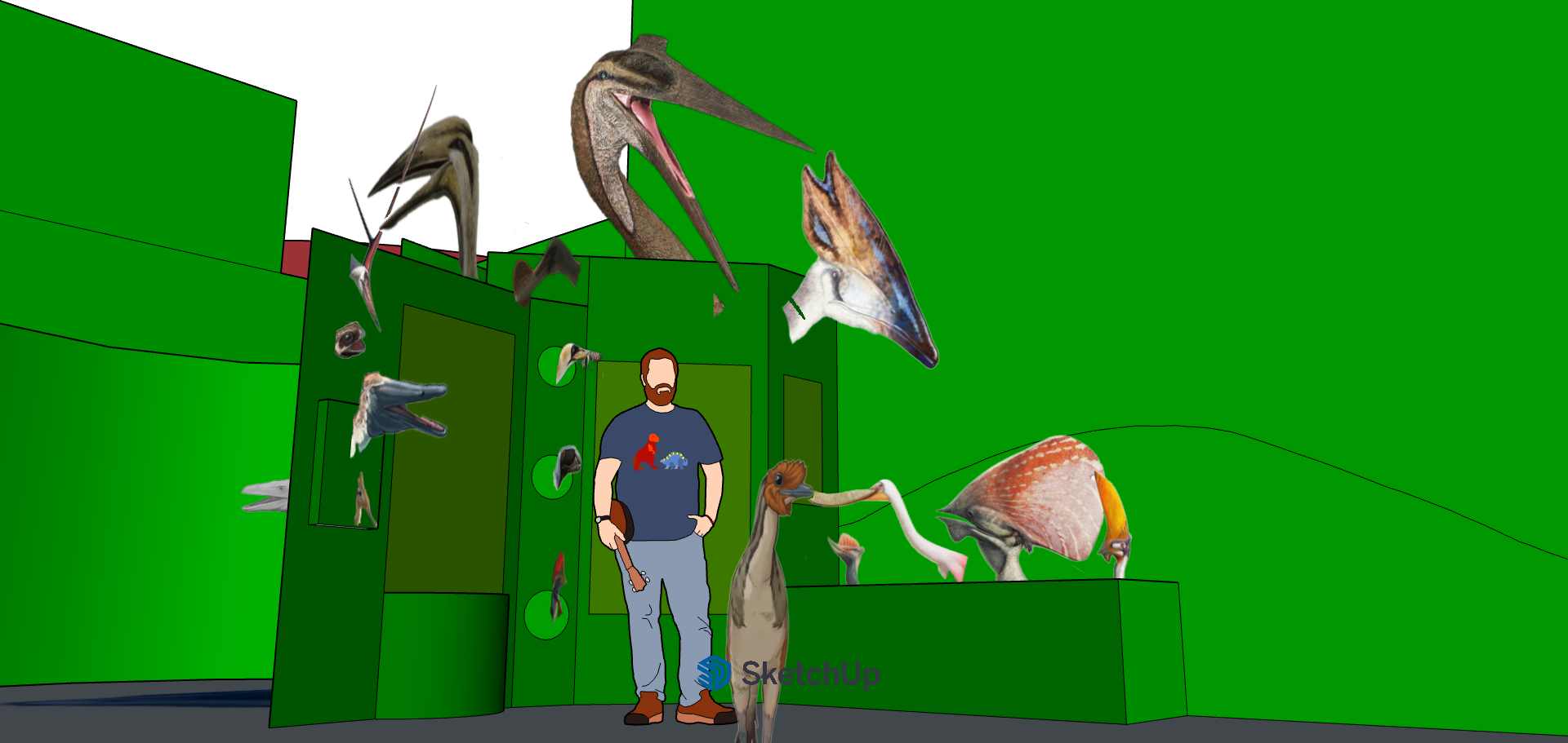 Weird Pterosaur Heads display concept